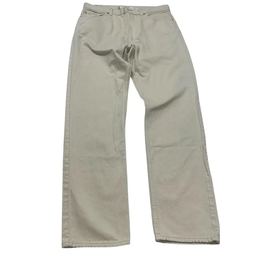 Levi's 505 Regular Fit Tan Beige Denim Jeans Mens‎ Made in USA Straight Leg Y2K